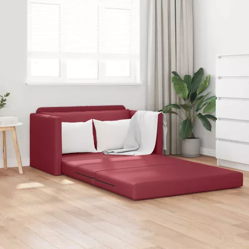 vidaXL Kanapéágy 110cm Bordó Mübőr