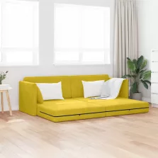 vidaXL Padlókanapé-ágy 200cm Sárga Bársony