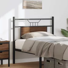   vidaXL barna tölgy színű szerelt fa és acél fejtámla 75 cm