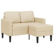   vidaXL krémszínű anyagból 2 üléses kanapé L-alakú kanapéval 125 cm
