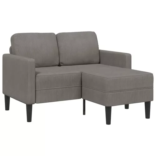 vidaXL világosszürke vászon 2 üléses kanapé L-alakú kanapéval 125 cm