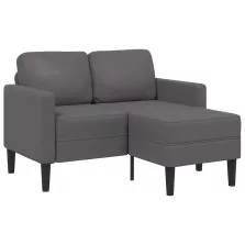   vidaXL szürke műbőr 2 üléses kanapé L-alakú kanapéval 125 cm