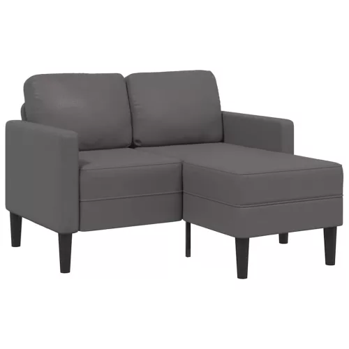 vidaXL szürke műbőr 2 üléses kanapé L-alakú kanapéval 125 cm