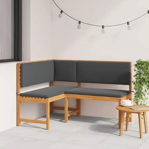 vidaXL Kerti Sarok Pad Barna 140 x 100 x 91cm Tömör akácfa