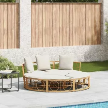 vidaXL polyrattan kültéri napozóágy baldachin nélkül
