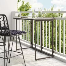   vidaXL barna polyrattan összecsukható kerti asztal 90x51x75 cm