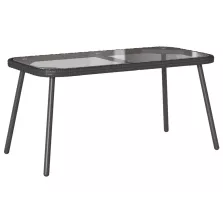   vidaXL Dohányzóasztal Fekete 90 x 45 x 43 cm Polirattan és üveg