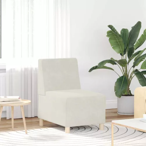 vidaXL moduláris kanapéegység karfa nélkül, krémszínű bársonyból 55 cm