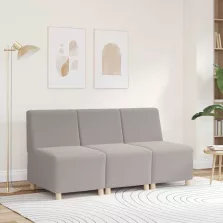   vidaXL moduláris kanapéegység karfa nélkül, világosszürke, göndör, gyapjúszerű szövetből, 55 cm