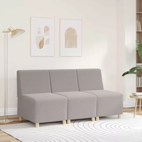 vidaXL moduláris kanapéegység karfa nélkül, világosszürke, göndör, gyapjúszerű szövetből, 55 cm