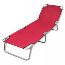 vidaXL piros összecsukható porszórt acél napozóágy