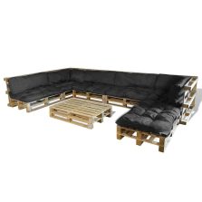   vidaXL Pallet Sofa Párna 13 pcs Szürke 120 x 80 x 10 cm szövet