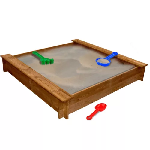 vidaXL négyszög alakú fa homokozó