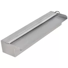   Négyszögletes rozsdamentes acél medence szökőkút LED fényekkel 45 cm