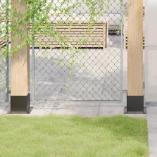   vidaXL 4 db antracit porszórt acél oszlopalapok négyzet alakú