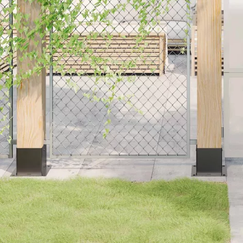 vidaXL 4 db antracit porszórt acél oszlopalapok négyzet alakú