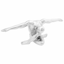 vidaXL Szobor Ezüst 63 x 20 x 22 cm Alumínium