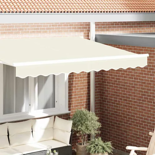 vidaXL Pavilon Díszítő Szegély Krém 230 x 20 cm Vászon