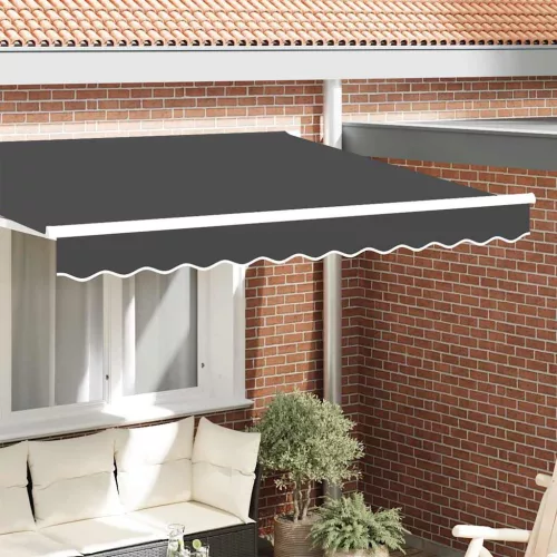 vidaXL Pavilon Díszítő Szegély Antracit 230 x 20 cm Vászon
