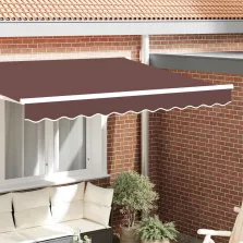 vidaXL Pavilon Díszítő Szegély Barna 230 x 20 cm Vászon