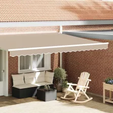 vidaXL Pavilon Díszítő Szegély Bézs 430 x 20 cm Vászon