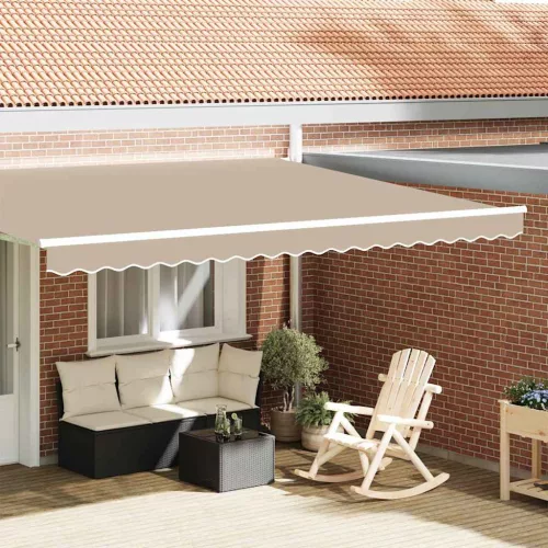 vidaXL Pavilon Díszítő Szegély Bézs 430 x 20 cm Vászon