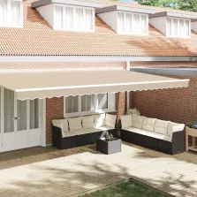 vidaXL Pavilon Díszítő Szegély Bézs 580 x 20 cm Vászon