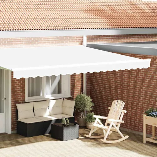 vidaXL Pavilon Díszítő Szegély Fehér 430 x 20 cm Vászon