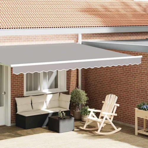 vidaXL Pavilon Díszítő Szegély Világosszürke 430 x 20 cm Vászon