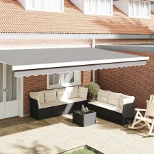   vidaXL Pavilon Díszítő Szegély Világosszürke 480 x 20 cm Vászon