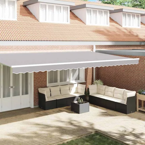vidaXL Pavilon Díszítő Szegély Világosszürke 580 x 20 cm Vászon
