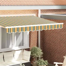   vidaXL Pavilon Díszítő Szegély Zöld és sárga 280 x 20 cm Vászon