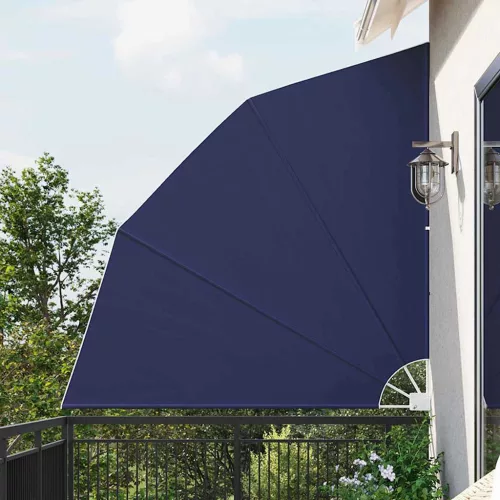 vidaXL Erkély adatvédelmi képernyő Sötétkék 210 x 210 cm Poliészter