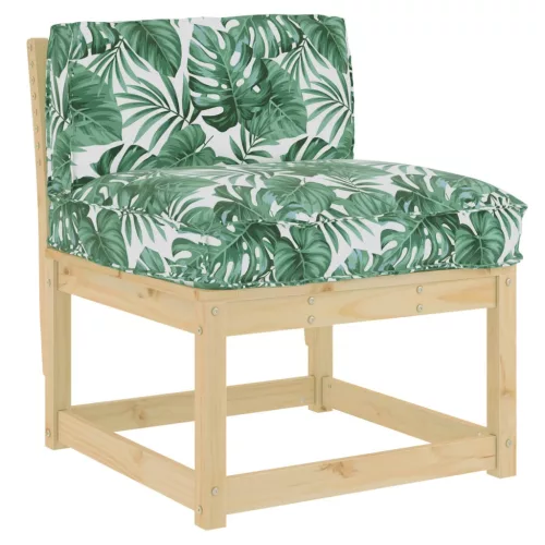 vidaXL Raklap párna háttámlához Virágos Levélminta 70 x 40 x 12 cm