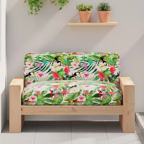 vidaXL Raklap párna ülőfelülethez Virágos Sokszínű 120 x 80 x 12 cm