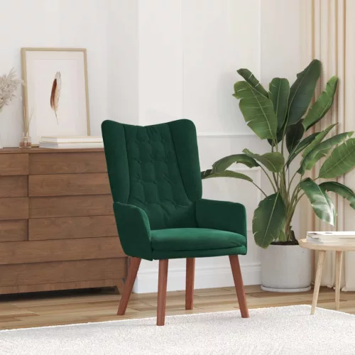 vidaXL karosszék Sötétzöld 63 x 67 x 94 cm Bársony