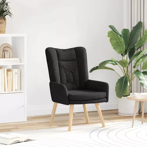 vidaXL karosszék Fekete 63 x 67 x 94 cm Szövet és rétegelt lemez