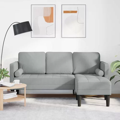 vidaXL Kanapé Szett Világosszürke 173 x 131 x 67 cm szövet
