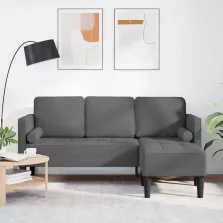   vidaXL Kanapé Szett Sötétszürke 173 x 131 x 67 cm szövet
