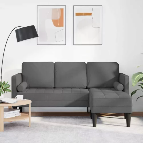 vidaXL Kanapé Szett Sötétszürke 173 x 131 x 67 cm szövet