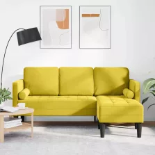 vidaXL Kanapé Szett Sárga 173 x 131 x 67 cm Bársony