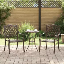   vidaXL Kerti Szék párnával 2 pcs Bronz 55 x 56.5 x 91cm Alumínium