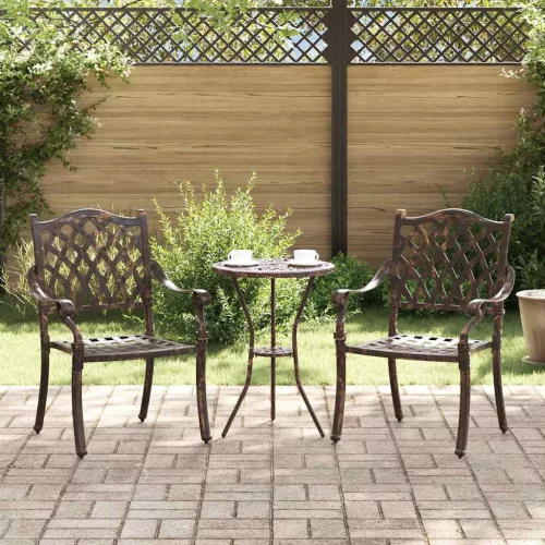 vidaXL Kerti Szék párnával 2 pcs Bronz 55 x 56.5 x 91cm Alumínium
