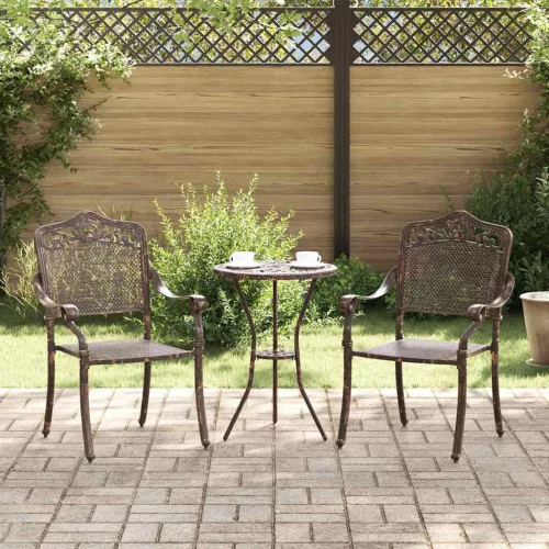 vidaXL Kerti Szék 2 pcs Bronz 55 x 56.5 x 91cm Alumínium