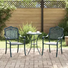 vidaXL Kerti Szék 2 pcs Zöld 55 x 56.5 x 91cm Alumínium