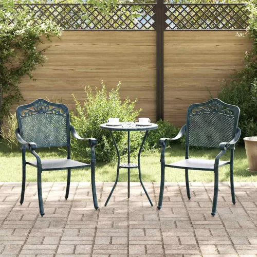 vidaXL Kerti Szék 2 pcs Zöld 55 x 56.5 x 91cm Alumínium