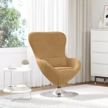 vidaXL Tojásfotel Világosbarna 63 x 73 x 90 cm Bársony