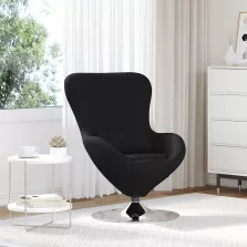 vidaXL Tojásfotel Fekete 63 x 73 x 90 cm szövet