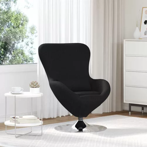 vidaXL Tojásfotel Fekete 63 x 73 x 90 cm szövet