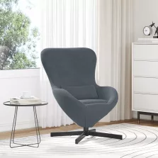 vidaXL Tojásfotel Sötétszürke 63 x 73 x 90 cm Bársony